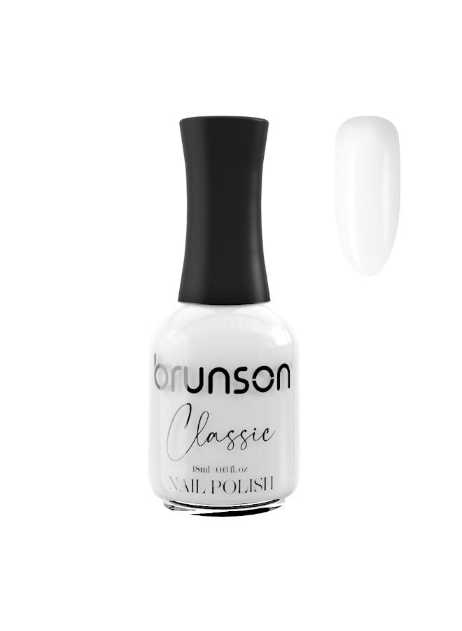 Brunson Classic Nail Polish 18ml Fast Dry Nail Lacquer Nail Harderner Normal Polish Glossy Gel Effect Quick Air Dry Long-Lasting Natural Nail Enamel Salon Quality Manicure Pedicure Regular Polish - Image 1